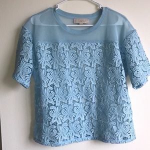 Ann Taylor flower see through shirt